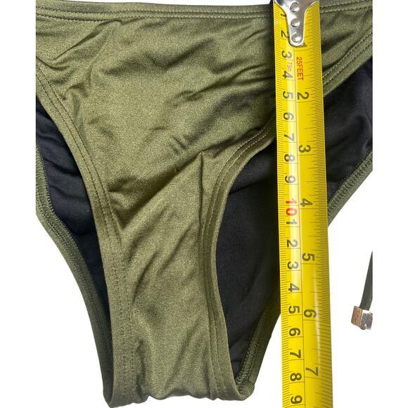 NWT Victoria's Secret The Skimmy Green Swimsuit String Bikini Bottom Medium M - Picture 5 of 5